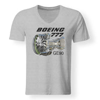 Thumbnail for Boeing 777 & GE90 Engine Designed V-Neck T-Shirts