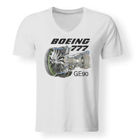 Thumbnail for Boeing 777 & GE90 Engine Designed V-Neck T-Shirts