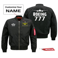 Thumbnail for Boeing 777 Silhouette & Designed Pilot Jackets (Customizable)