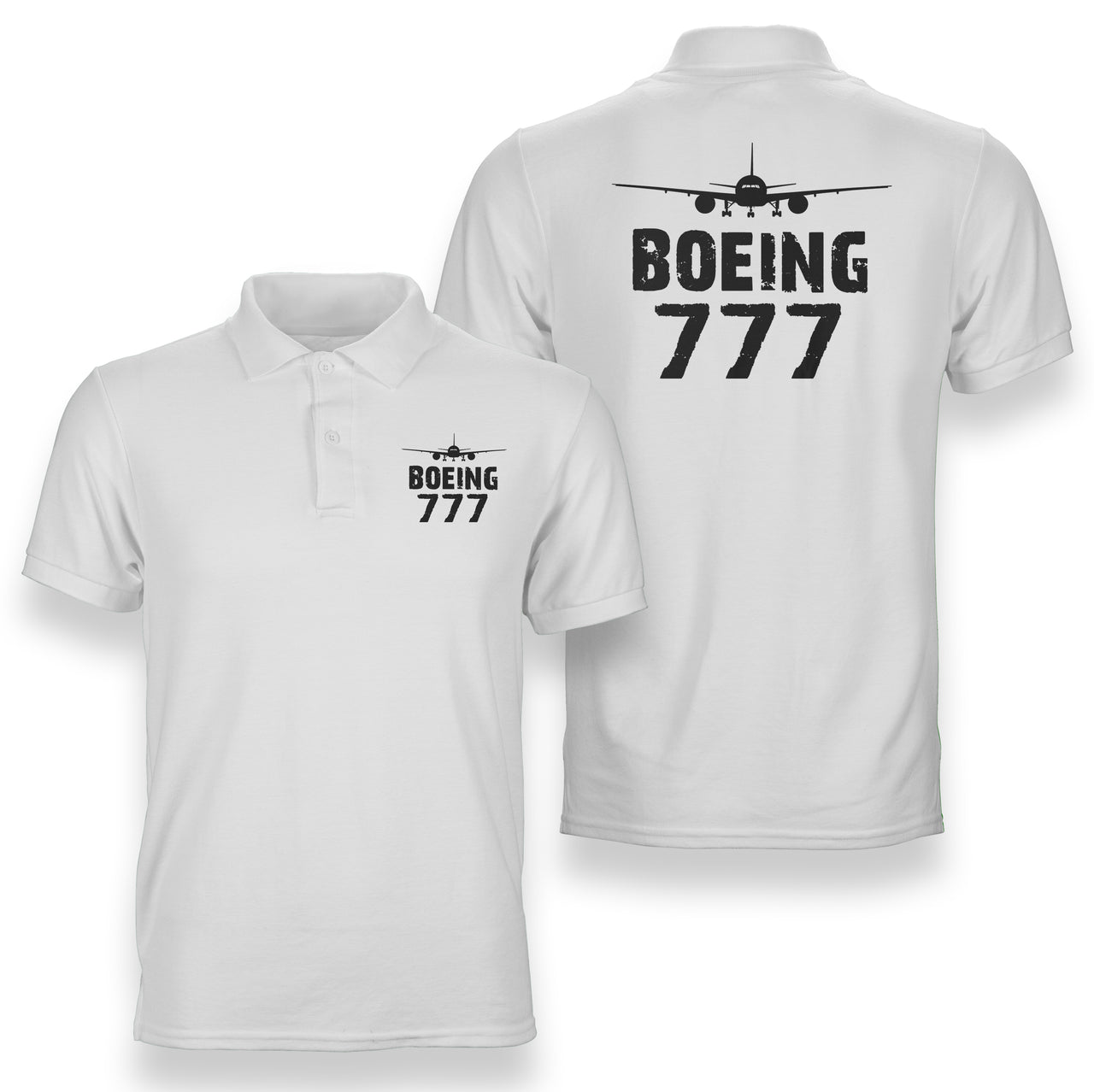 Boeing 777 & Plane Designed Double Side Polo T-Shirts