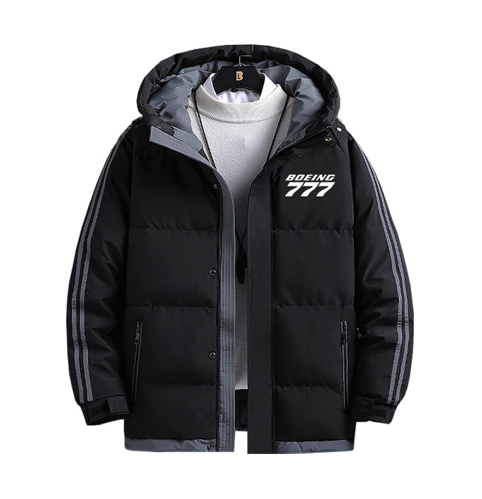 Boeing 777 & Text Designed Thick Fashion Jackets