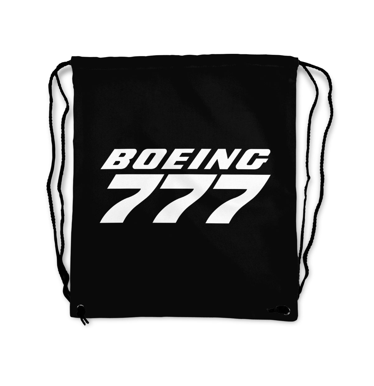 Boeing 777 & Text Designed Drawstring Bags