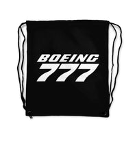 Thumbnail for Boeing 777 & Text Designed Drawstring Bags