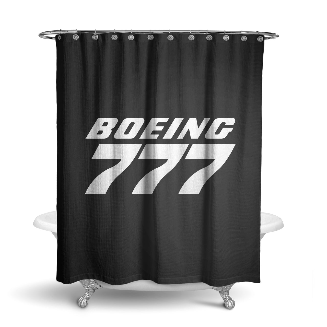Boeing 777 & Text Designed Shower Curtains