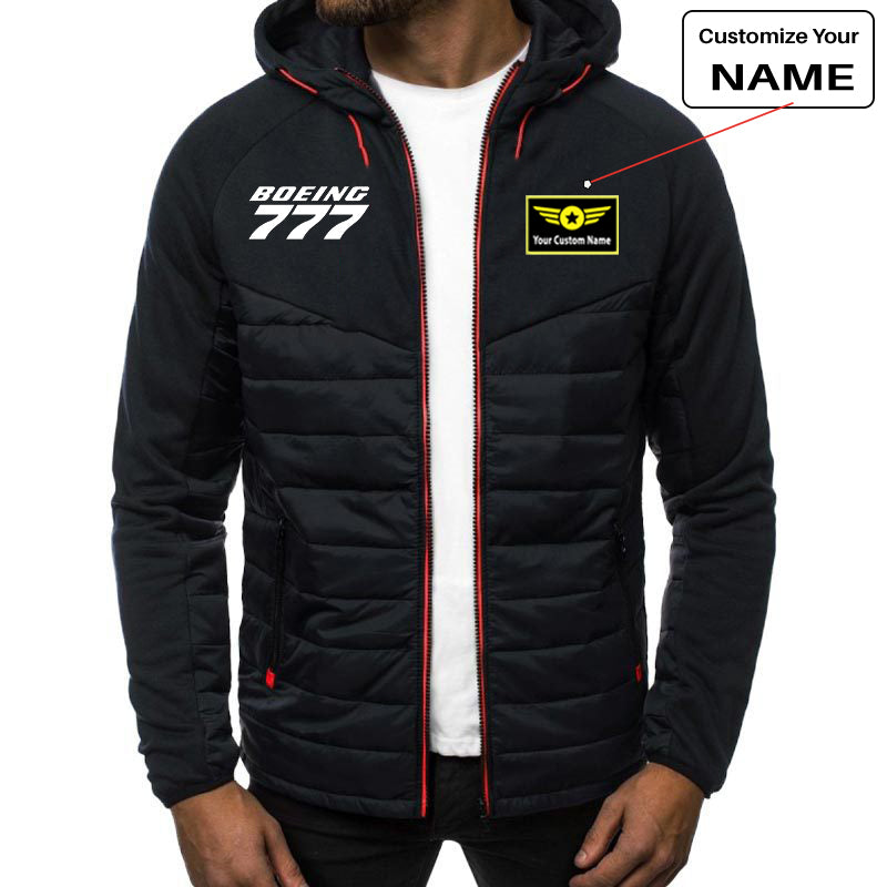 Boeing 777 & Text Designed Sportive Jackets