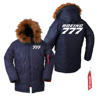 Thumbnail for Boeing 777 & Text Designed Parka Bomber Jackets