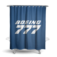 Thumbnail for Boeing 777 & Text Designed Shower Curtains
