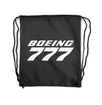 Thumbnail for Boeing 777 & Text Designed Drawstring Bags