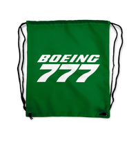 Thumbnail for Boeing 777 & Text Designed Drawstring Bags