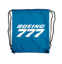 Thumbnail for Boeing 777 & Text Designed Drawstring Bags
