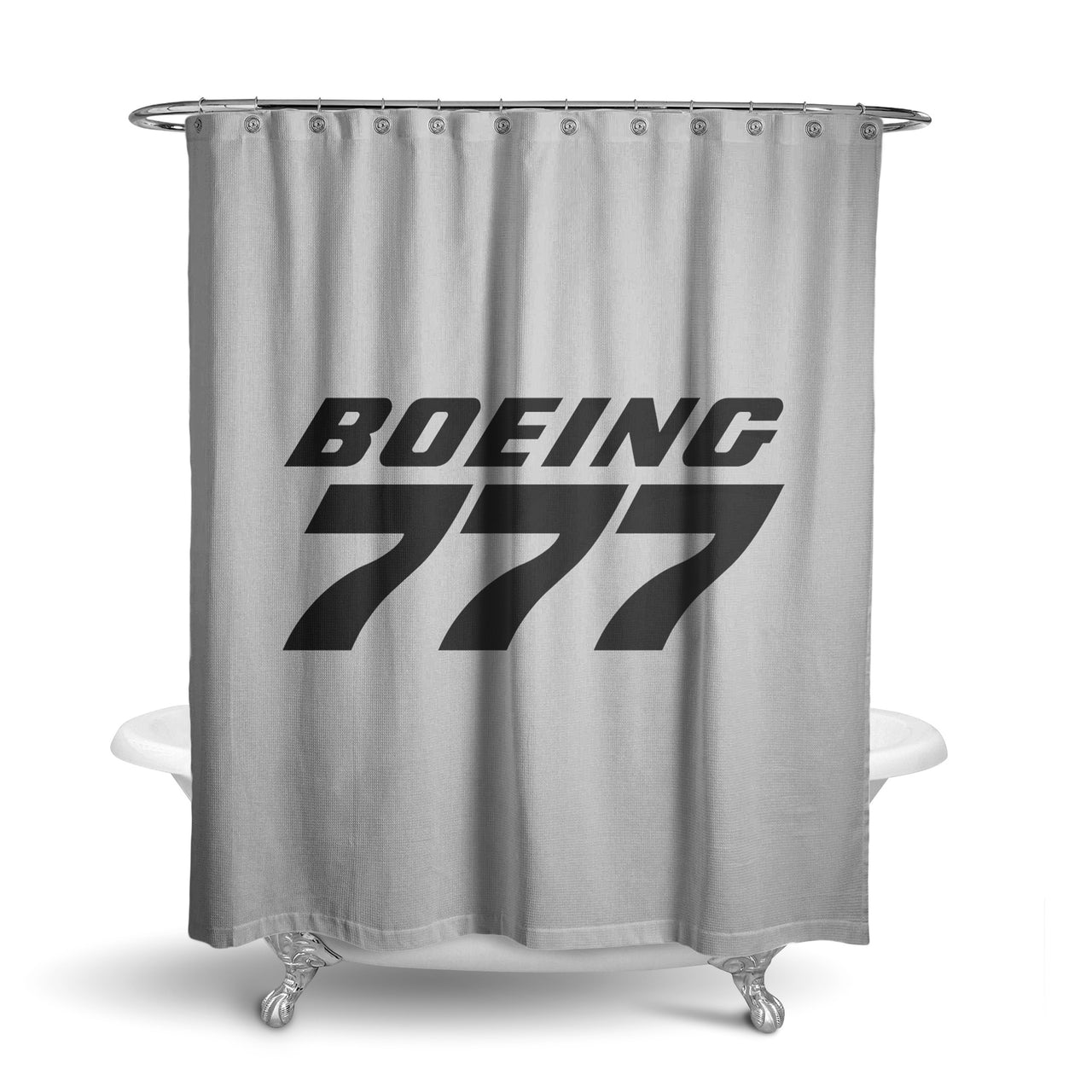 Boeing 777 & Text Designed Shower Curtains