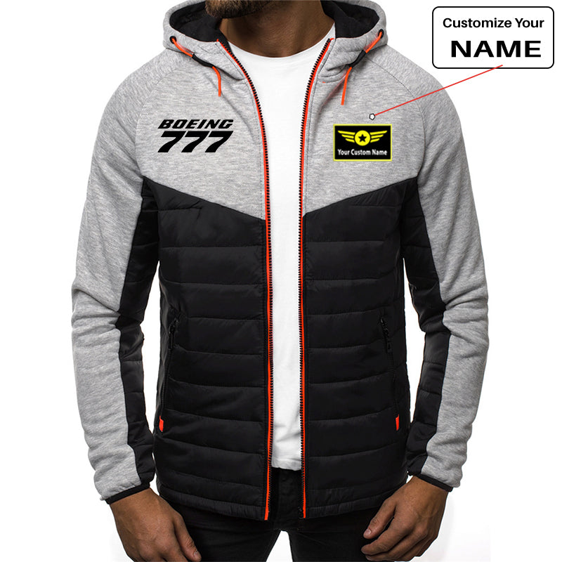 Boeing 777 & Text Designed Sportive Jackets