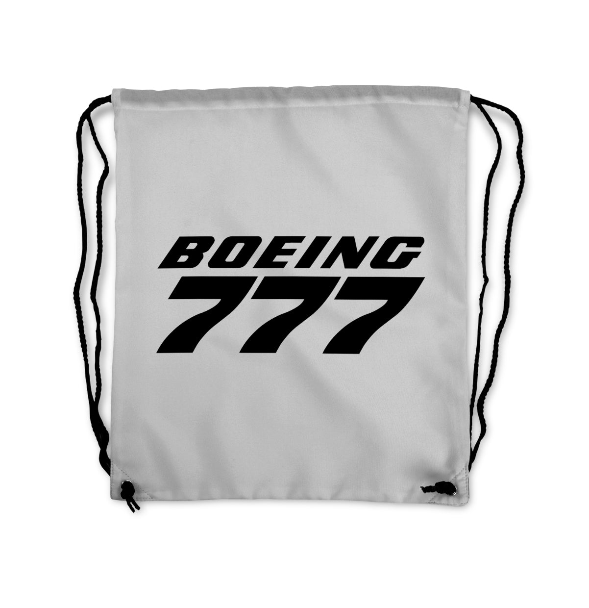 Boeing 777 & Text Designed Drawstring Bags