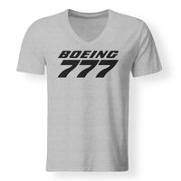 Thumbnail for Boeing 777 & Text Designed V-Neck T-Shirts