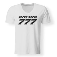 Thumbnail for Boeing 777 & Text Designed V-Neck T-Shirts