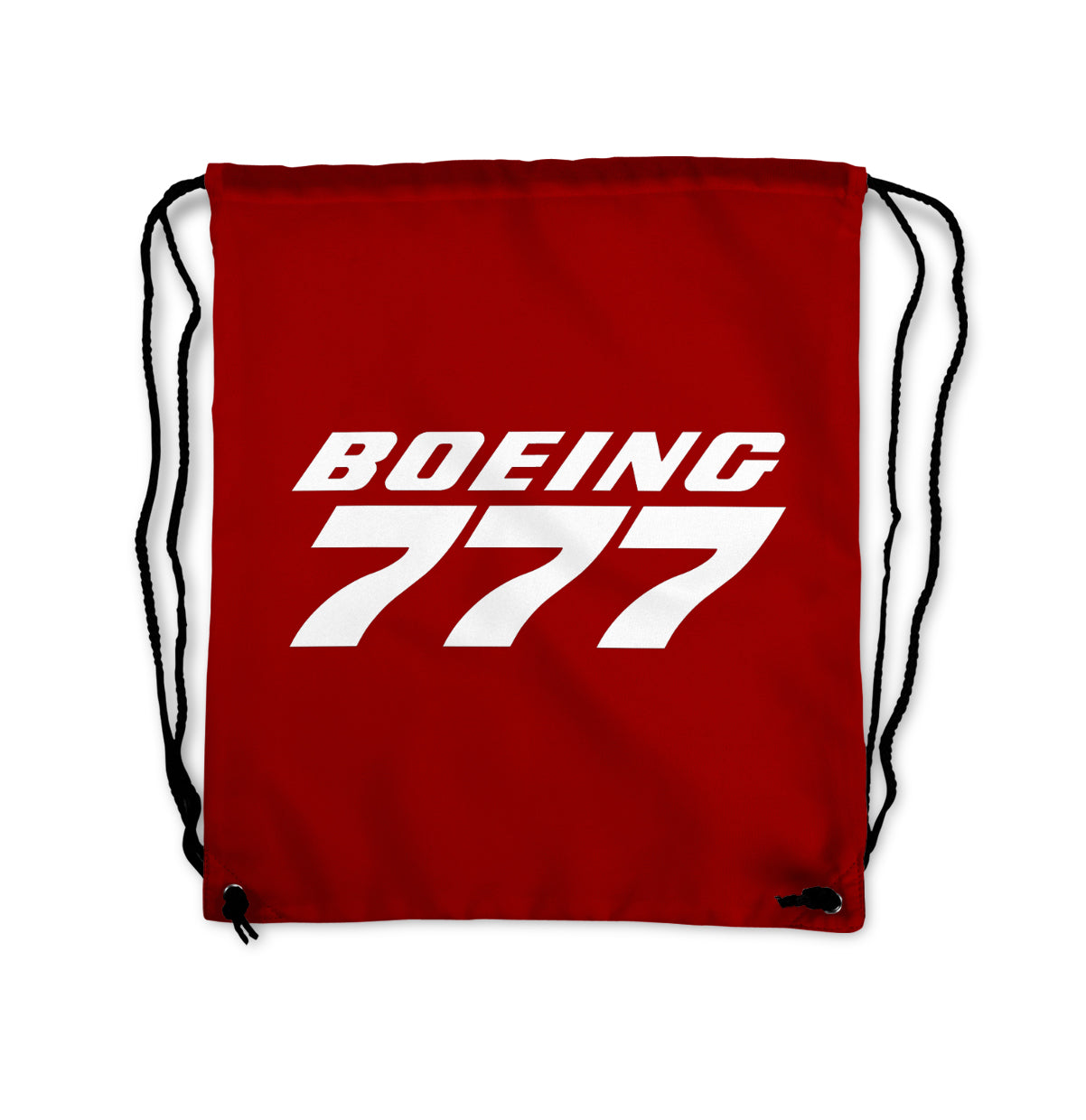 Boeing 777 & Text Designed Drawstring Bags