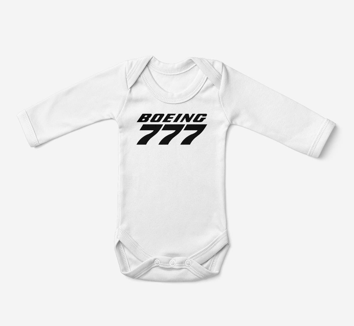 Boeing 777 & Text Designed Baby Bodysuits
