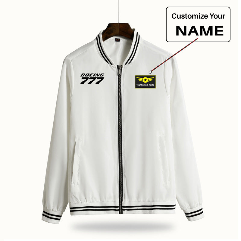 Boeing 777 & Text Designed Thin Spring Jackets