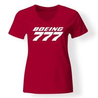 Thumbnail for Boeing 777 & Text Designed V-Neck T-Shirts