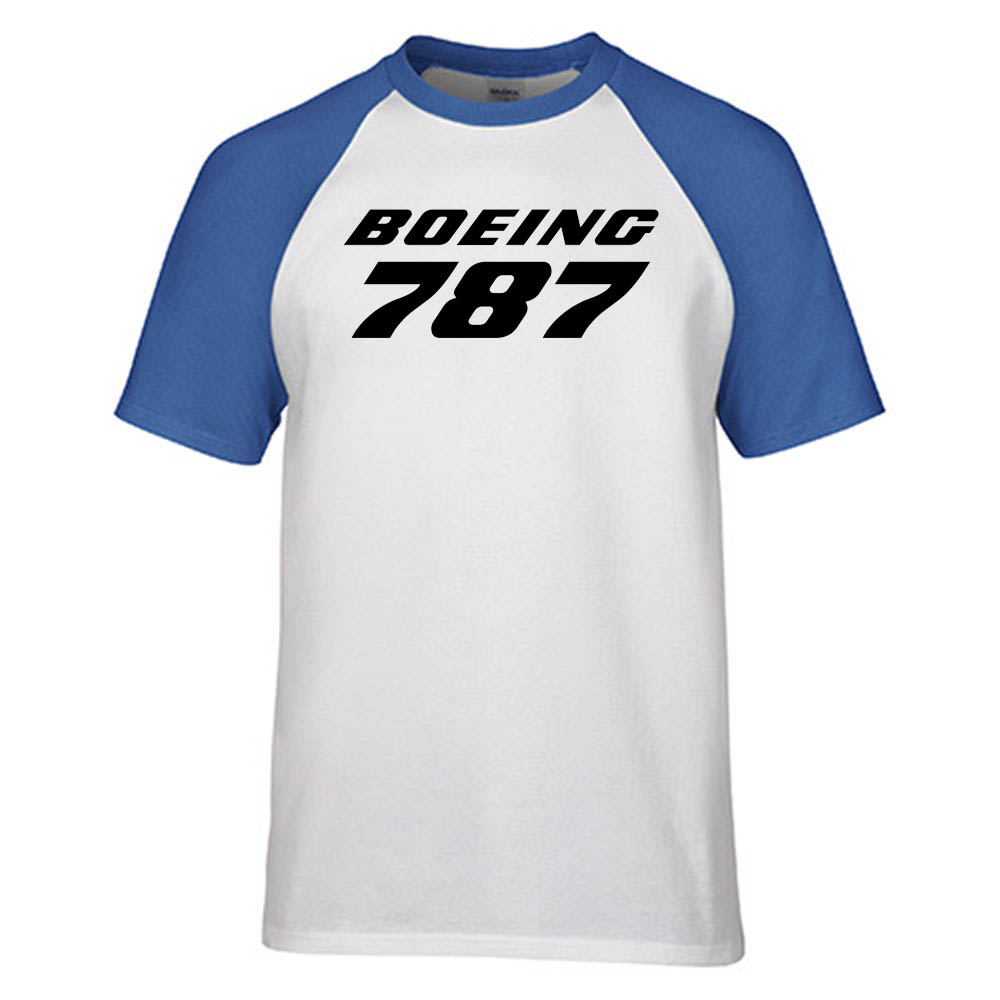 Boeing 787 & Text Designed Raglan T-Shirts