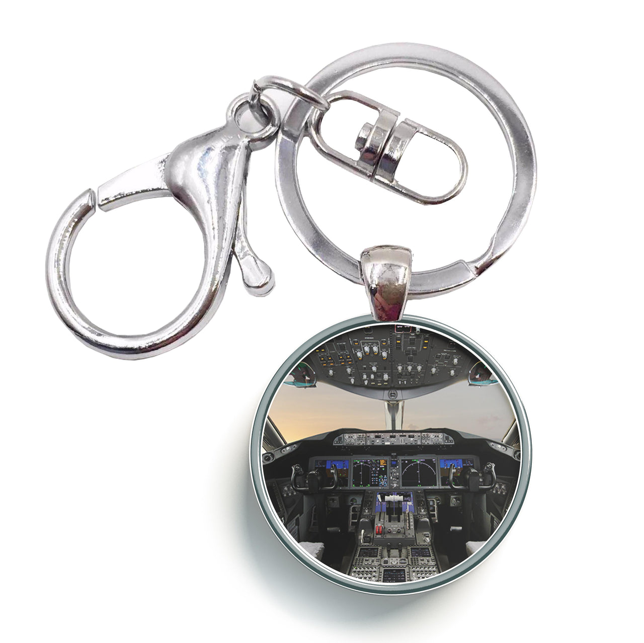 Boeing 787 Cockpit Designed Circle Key Chains