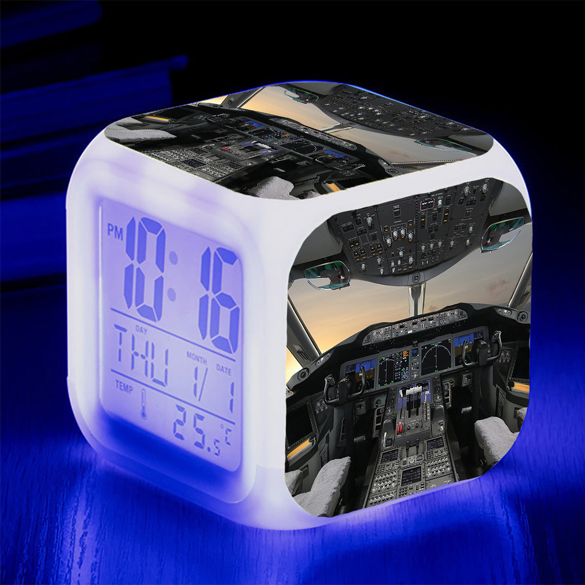 Boeing 787 Cockpit Designed "7 Colour" Digital Alarm Clock