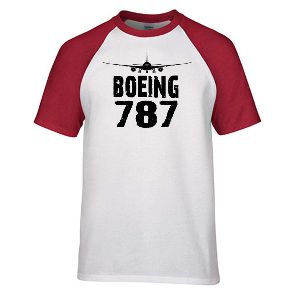 Boeing 787 & Plane Designed Raglan T-Shirts