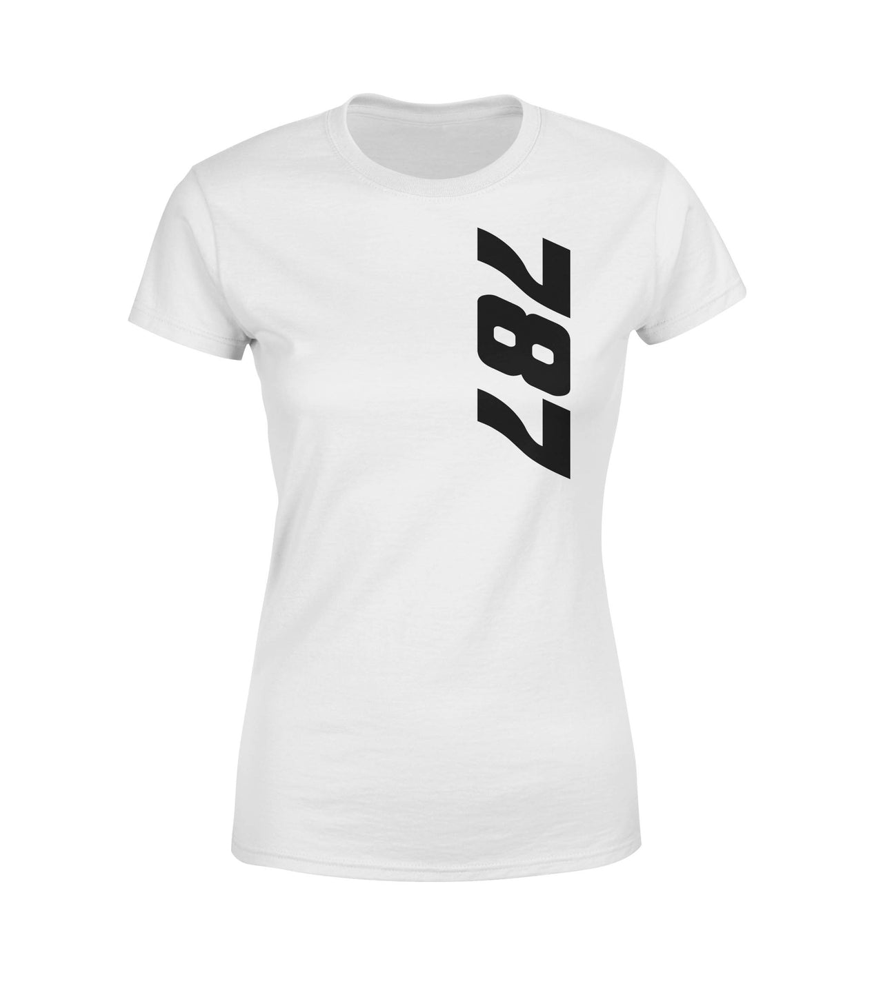 787 Side Text Designed Women T-Shirts