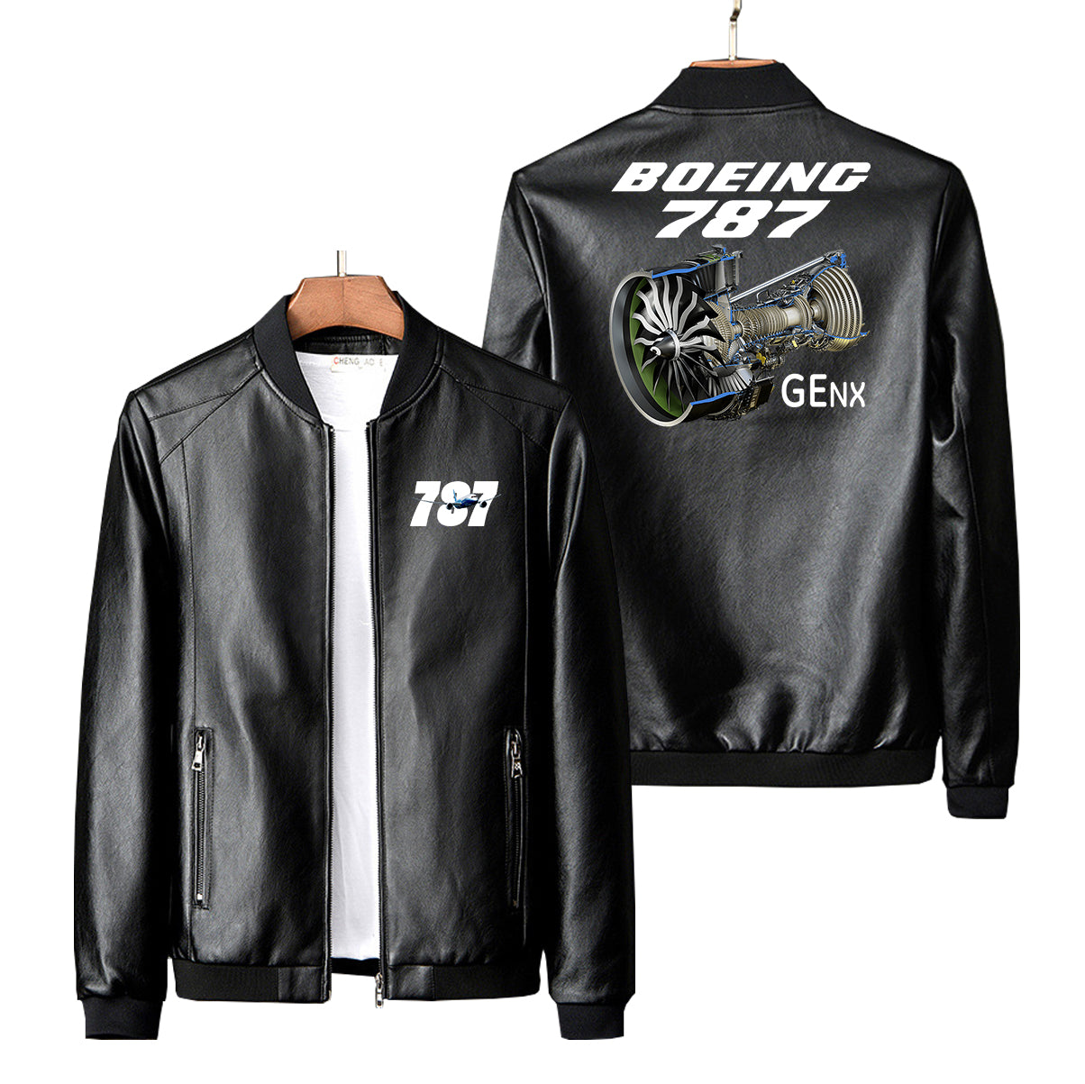 Boeing 787 & GENX Engine Designed PU Leather Jackets