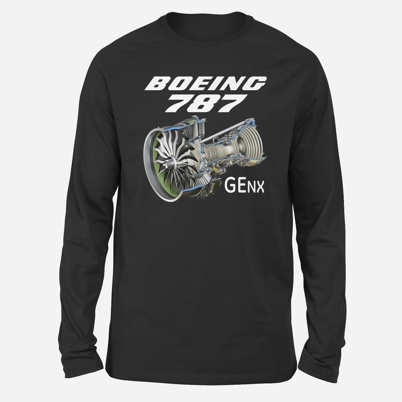 Boeing 787 & GENX Engine Designed Long-Sleeve T-Shirts