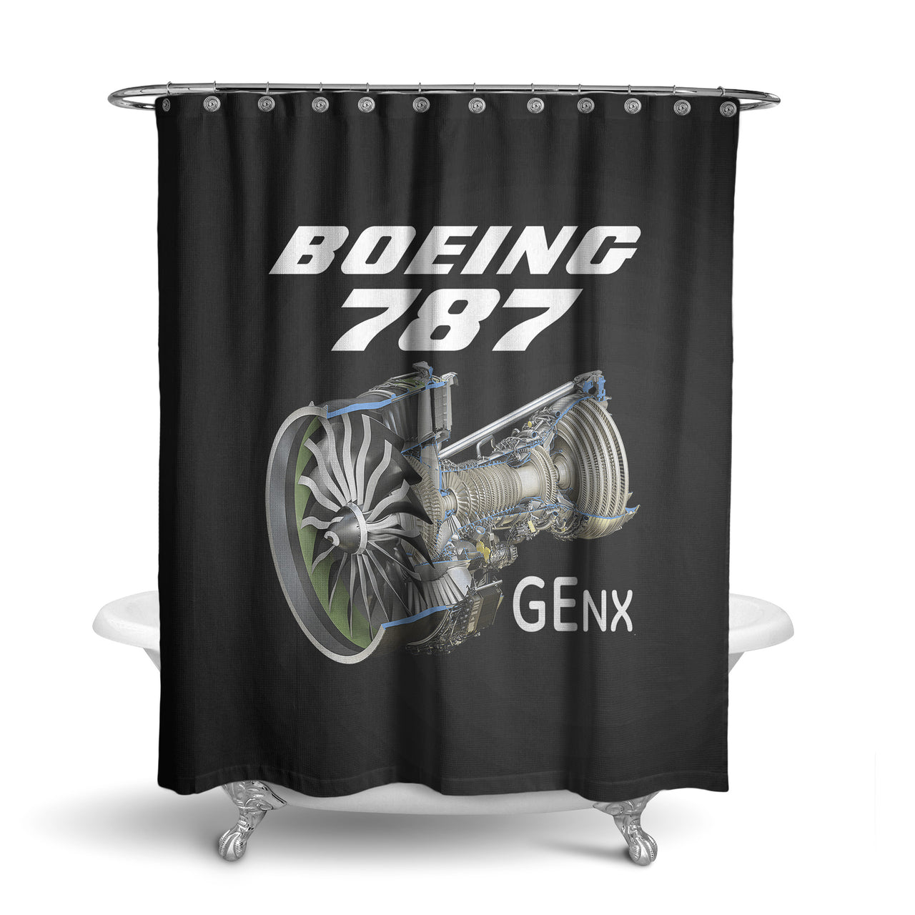 Boeing 787 & GENX Engine Designed Shower Curtains