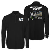 Thumbnail for Boeing 787 & GENX Engine Designed Long Sleeve Polo T-Shirts (Double-Side)