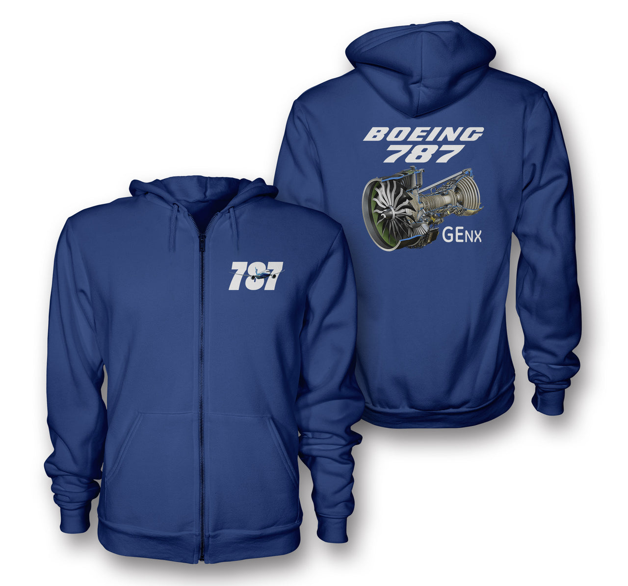 Boeing 787 & GENX Engine Designed Zipped Hoodies