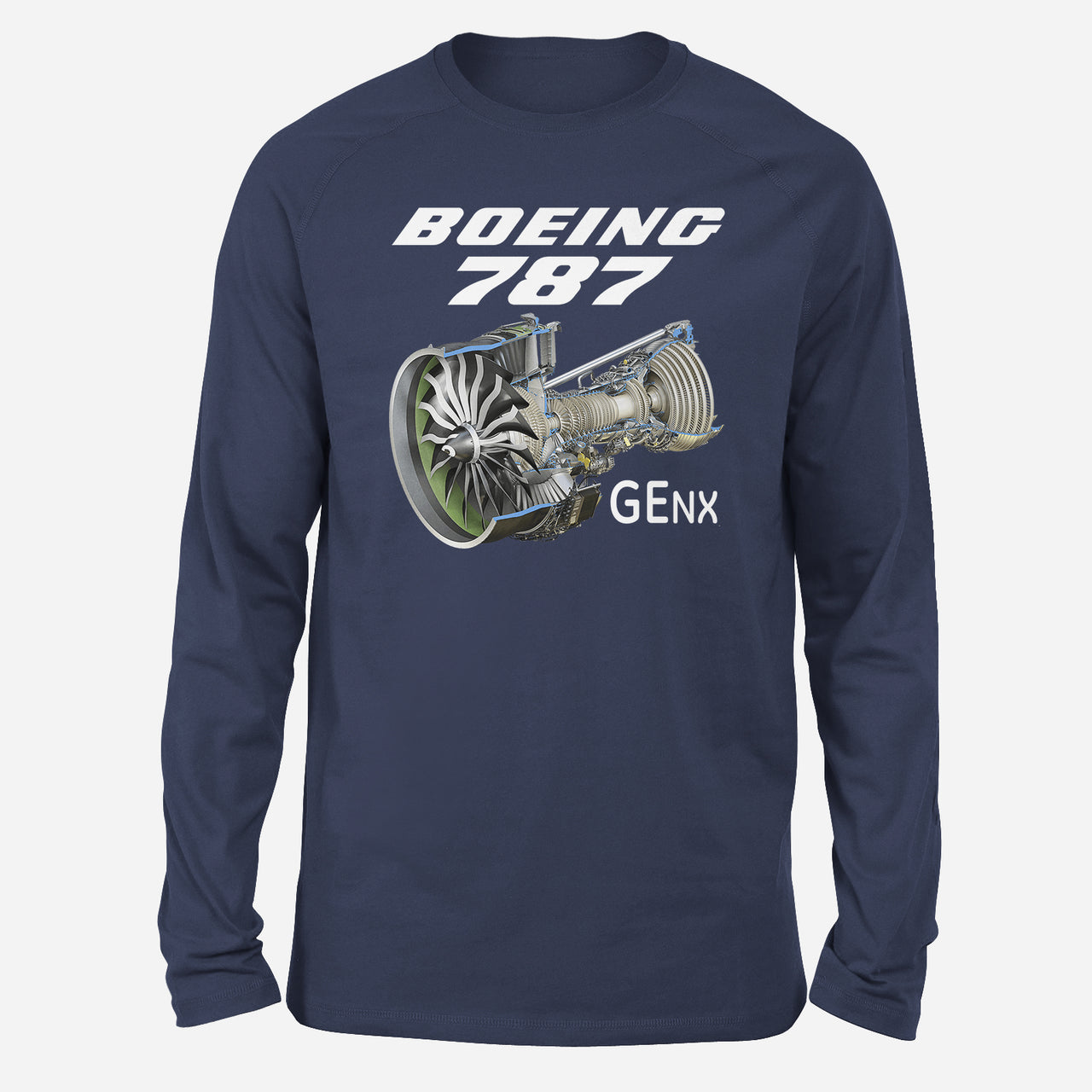 Boeing 787 & GENX Engine Designed Long-Sleeve T-Shirts