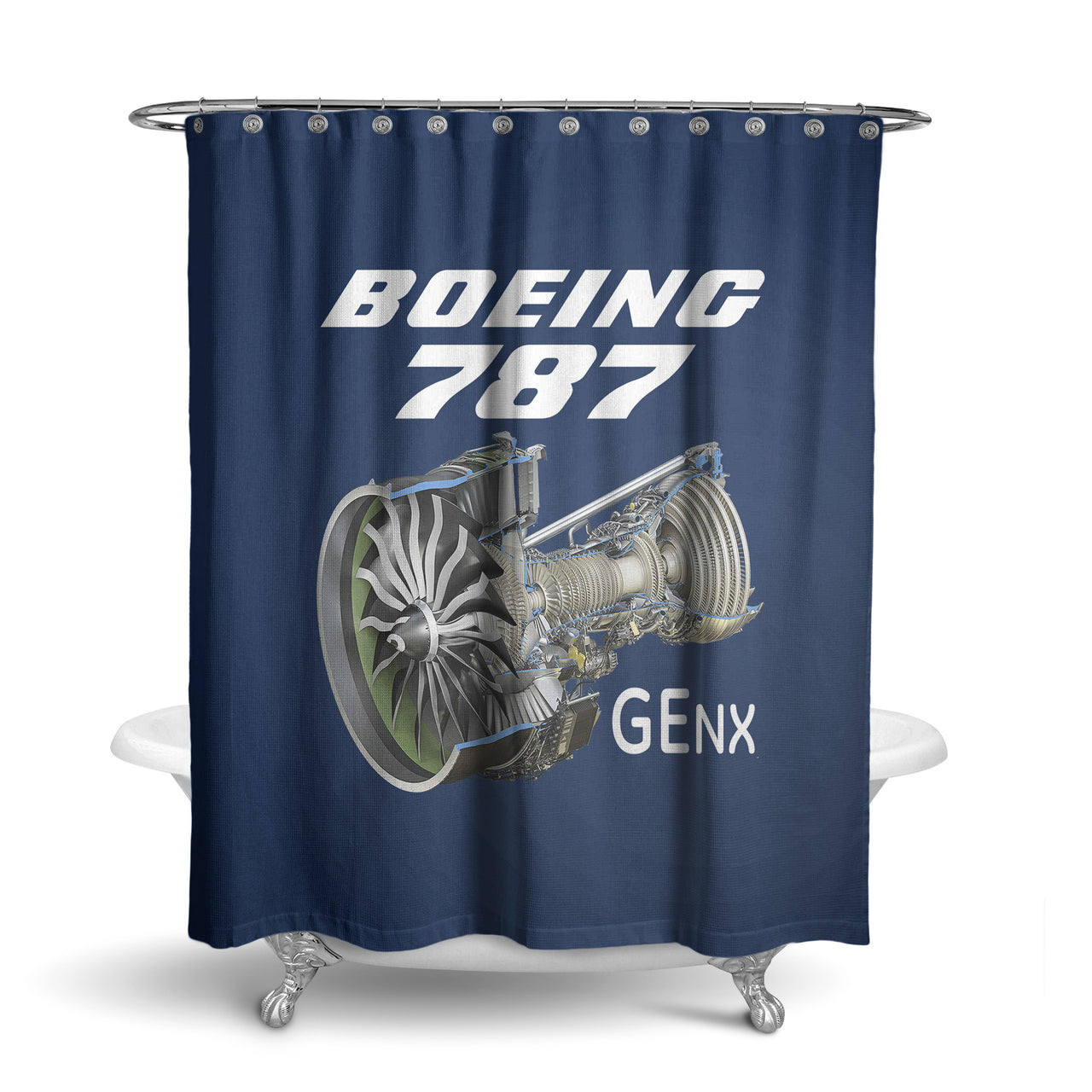Boeing 787 & GENX Engine Designed Shower Curtains