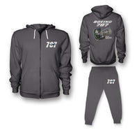 Thumbnail for Boeing 787 & GENX Engine Designed Zipped Hoodies & Sweatpants Set