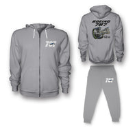 Thumbnail for Boeing 787 & GENX Engine Designed Zipped Hoodies & Sweatpants Set
