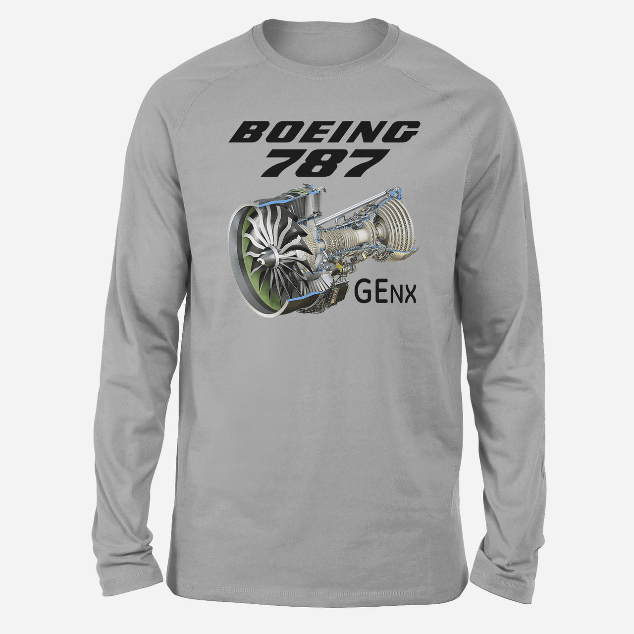 Boeing 787 & GENX Engine Designed Long-Sleeve T-Shirts