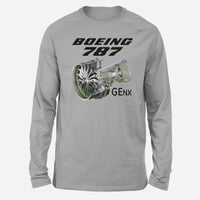 Thumbnail for Boeing 787 & GENX Engine Designed Long-Sleeve T-Shirts