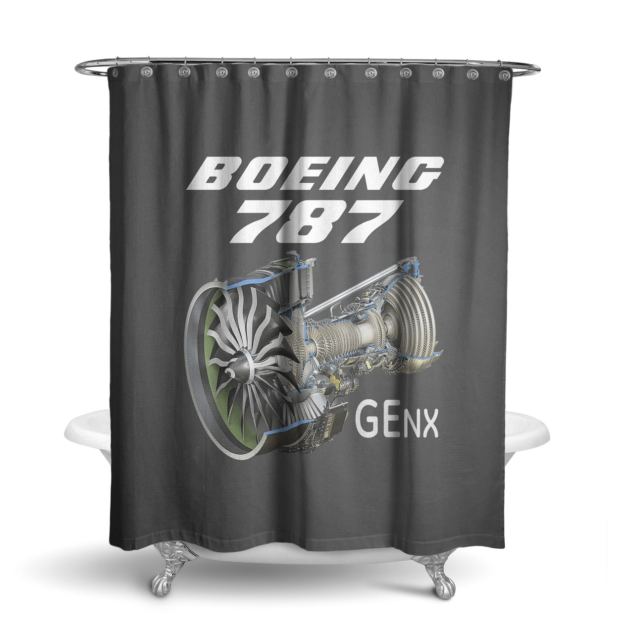 Boeing 787 & GENX Engine Designed Shower Curtains