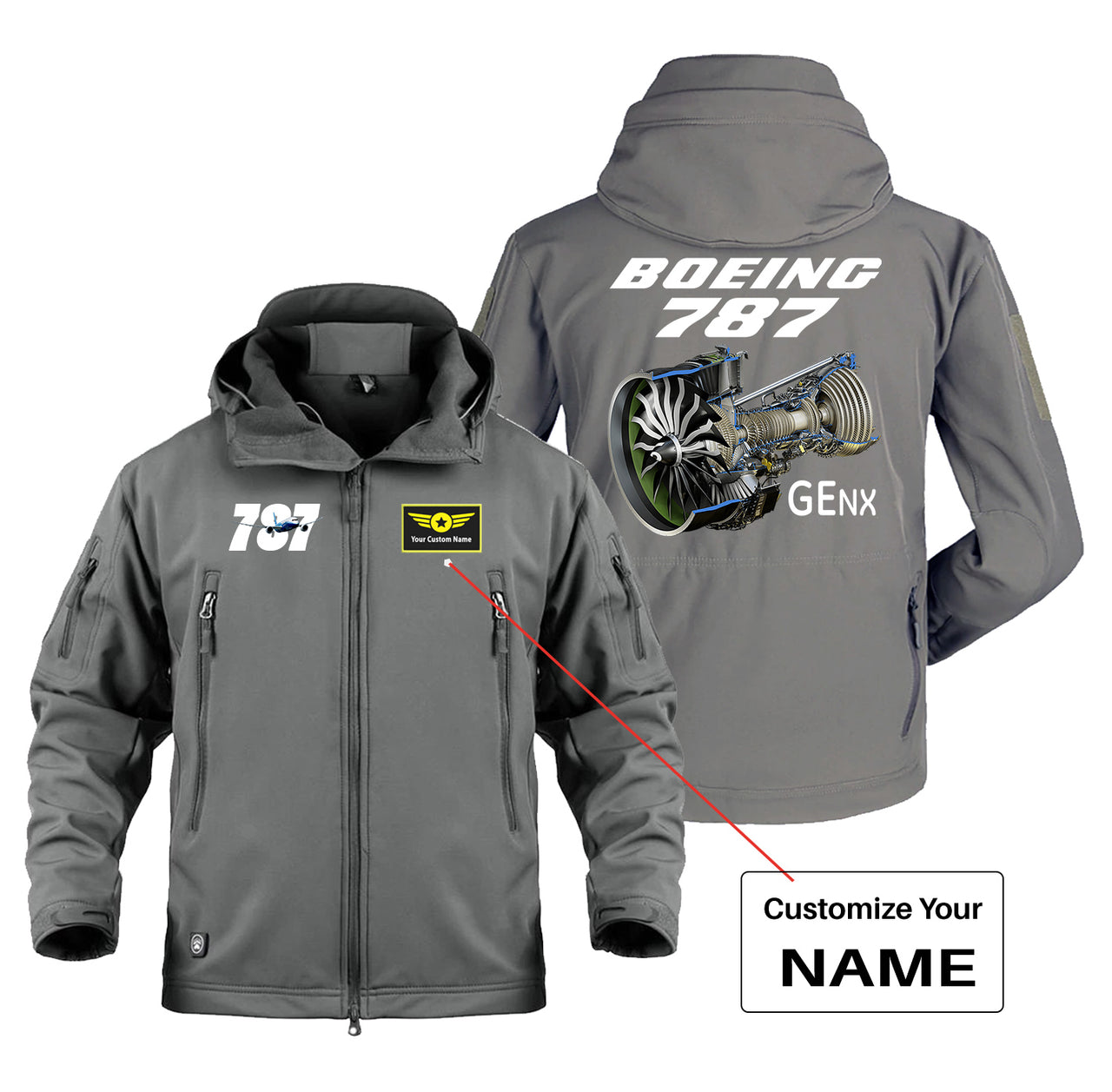 Boeing 787 & GENX Engine Designed Military Jackets (Customizable)