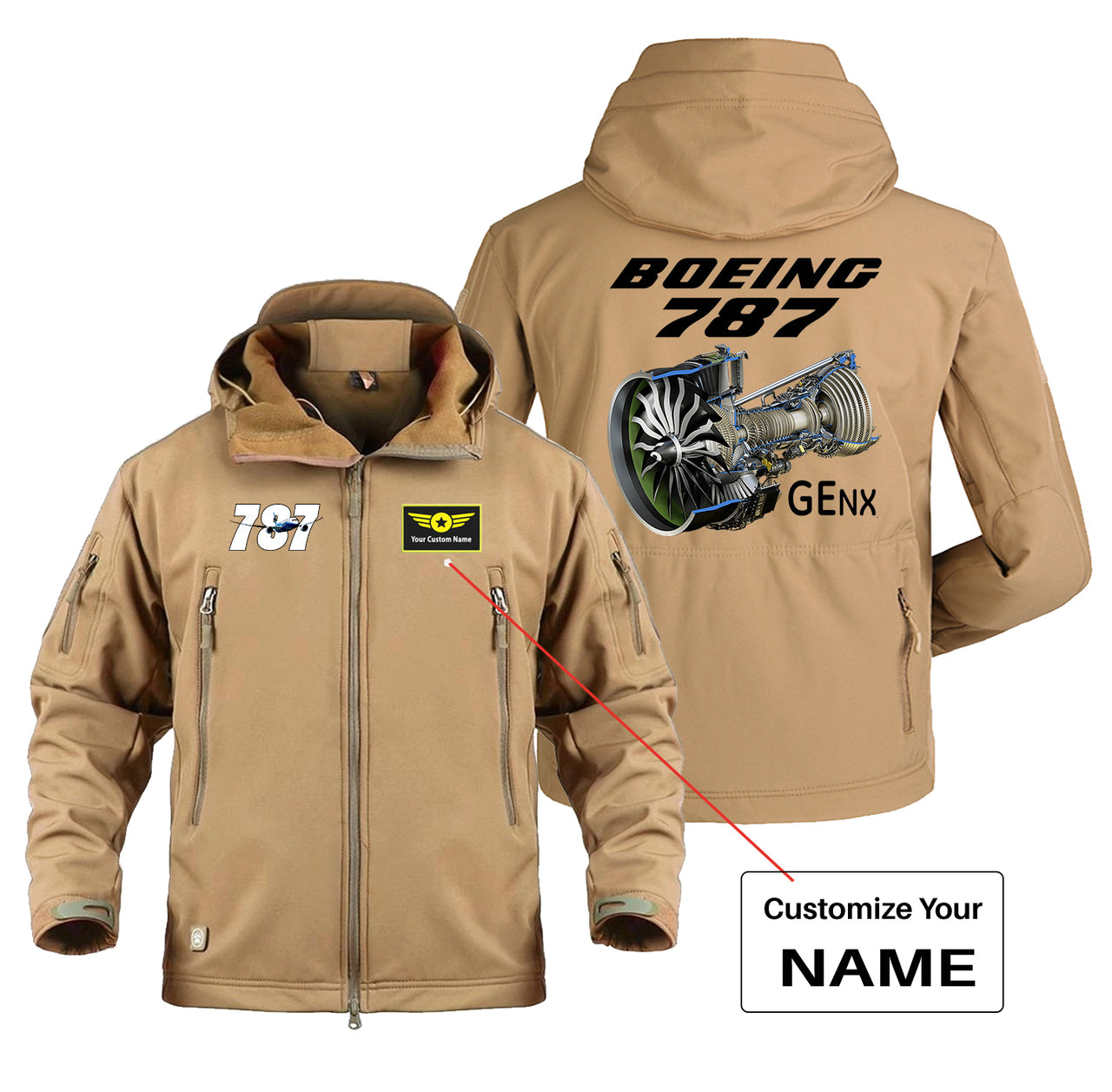 Boeing 787 & GENX Engine Designed Military Jackets (Customizable)