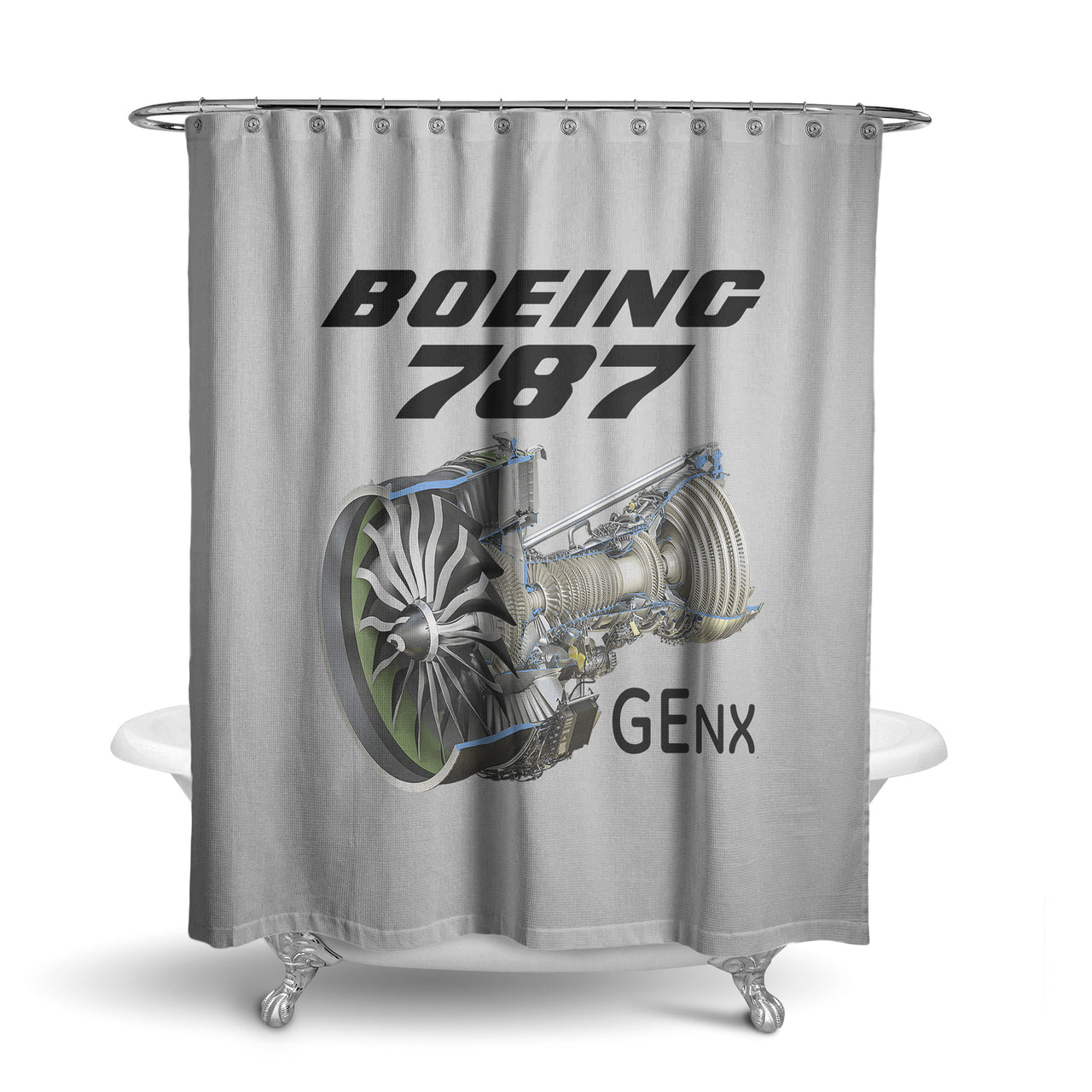 Boeing 787 & GENX Engine Designed Shower Curtains