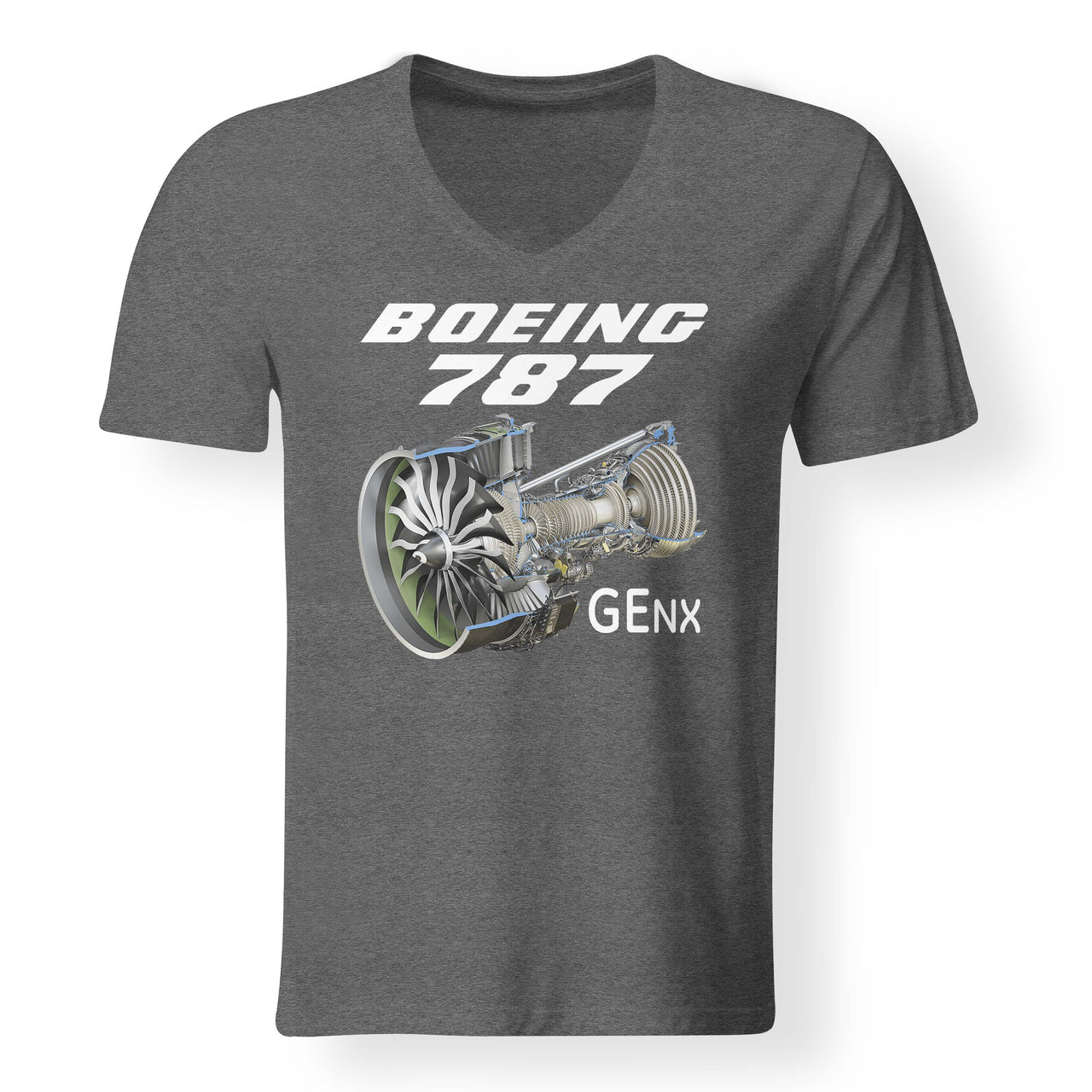 Boeing 787 & GENX Engine Designed V-Neck T-Shirts