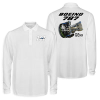 Thumbnail for Boeing 787 & GENX Engine Designed Long Sleeve Polo T-Shirts (Double-Side)