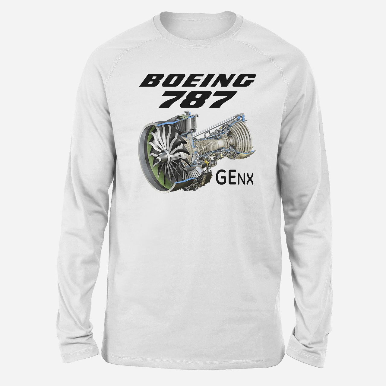Boeing 787 & GENX Engine Designed Long-Sleeve T-Shirts