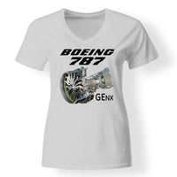 Thumbnail for Boeing 787 & GENX Engine Designed V-Neck T-Shirts