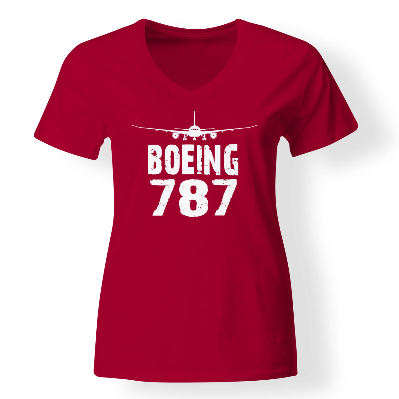 Boeing 787 & Plane Designed V-Neck T-Shirts