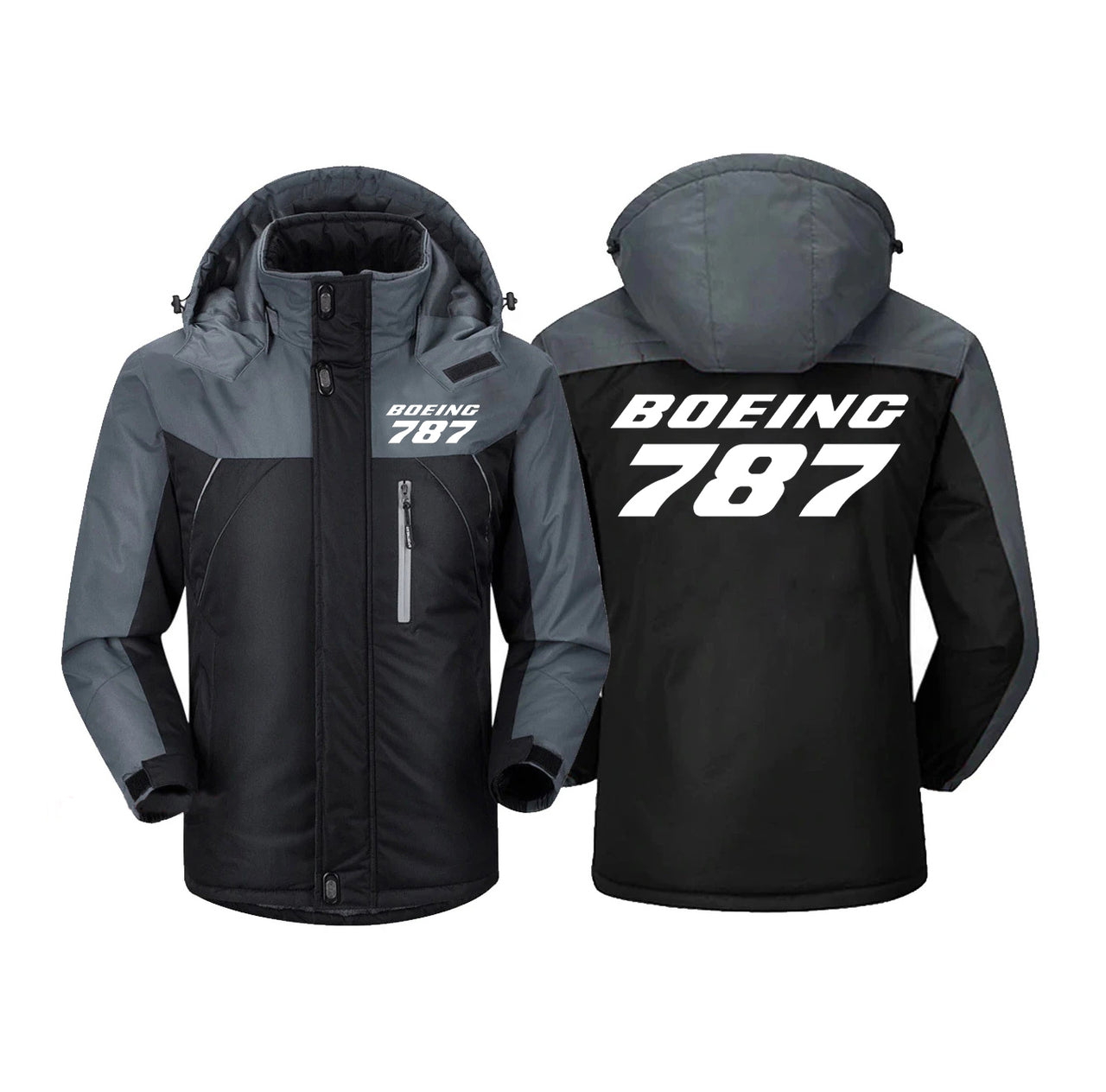 Boeing 787 & Text Designed Thick Winter Jackets