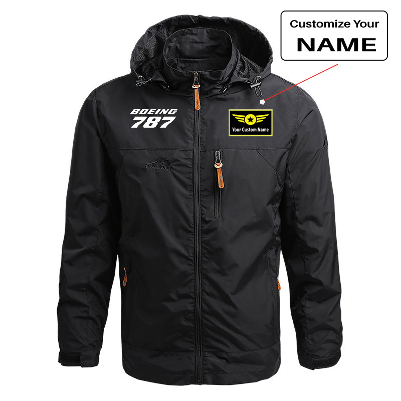 Boeing 787 & Text Designed Thin Stylish Jackets